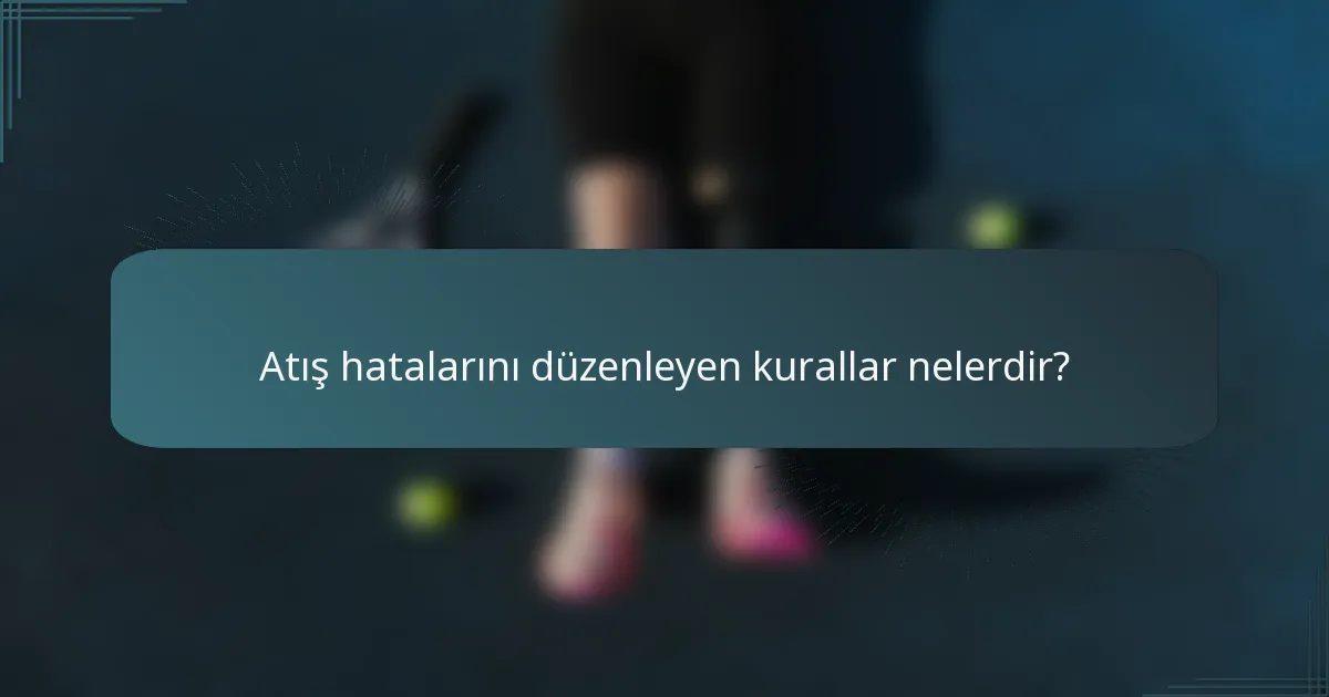 Atış hatalarını düzenleyen kurallar nelerdir?