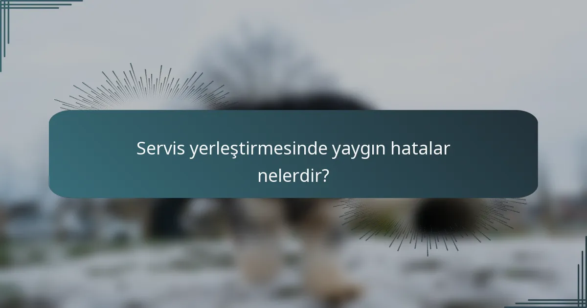 Servis yerleştirmesinde yaygın hatalar nelerdir?