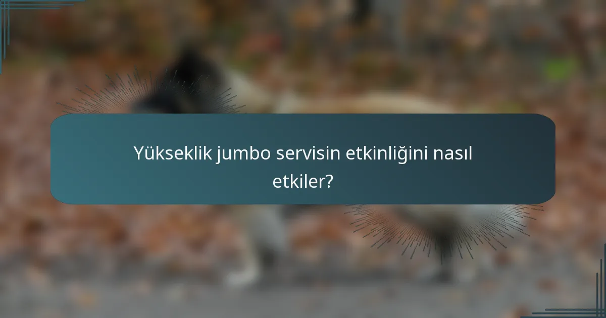 Yükseklik jumbo servisin etkinliğini nasıl etkiler?