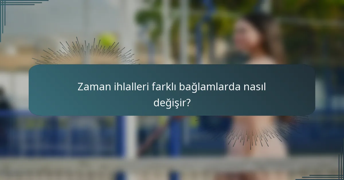 Zaman ihlalleri farklı bağlamlarda nasıl değişir?